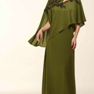 VL9309R VESTIDO CREPE FLUIDO CAPA ASSIME