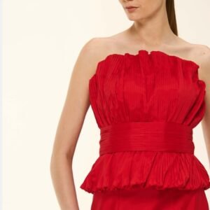 BL752 SA374 CONJ BLUSA PLISSADA SAIA LON - Imagem 2