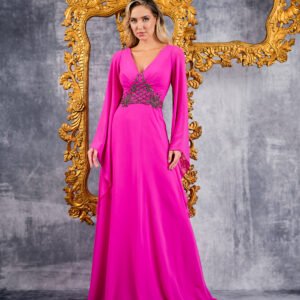 24-704 VESTIDO FESTA ML BORDADO BUSTO - Imagem 1