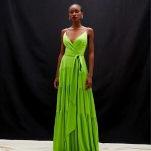 66414 VESTIDO DUAS ALCAS SAIA FRANZIDA - Imagem 1
