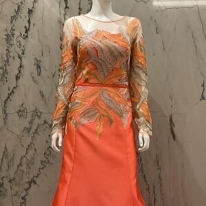 4949 VESTIDO BORDADA FOLHAS
