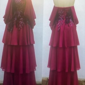 70450 VESTIDO SAIA BABADOS COLUNA - Imagem 1