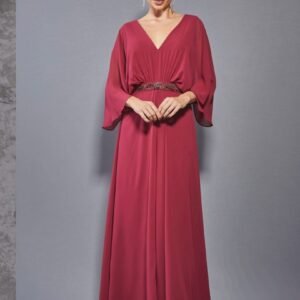 25-237 VESTIDO DET MANGA E CINTO BORD - Imagem 1