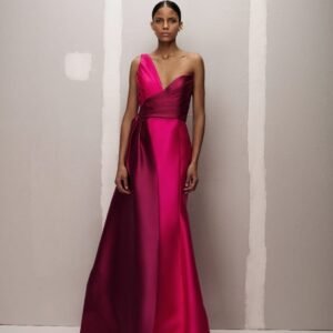 MR74428 VESTIDO BICOLOR DETALHE DRAPEADO - Imagem 1