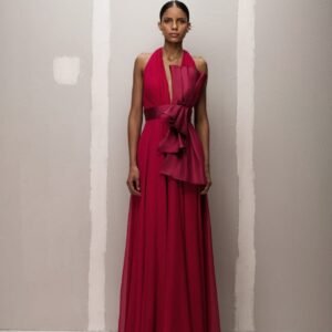 MR74475 VESTIDO FLUIDO DECOTE CINTO ESTR - Imagem 1