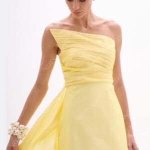 V036 VESTIDO TMQ DRAPEADO TAFETA V26