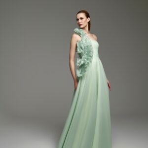 78423 VESTIDO DETALHES PLISSADOS OMBROS