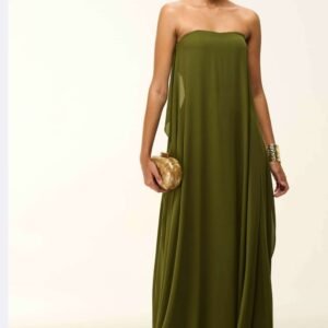 VL3550 VESTIDO CREPE FLUIDO SEM ALCA - Imagem 1