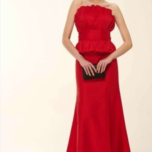 BL752 SA374 CONJ BLUSA PLISSADA SAIA LON - Imagem 1