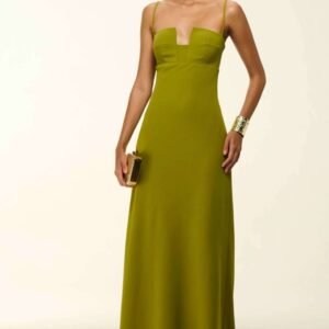 VE084A VESTIDP CREPE ALCA BUSTO DECOTE - Imagem 1