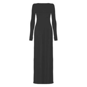 0114151  VESTIDO LONGO MANGA LONGA TULE