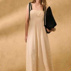 VT0096DB VESTIDO LINHO ALCAS BICOLOR
