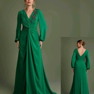 26-669 VESTIDO MUSSELINE DECOTE V DET