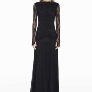 0113868 VESTIDO LONGO MANGA LONGA RENDA