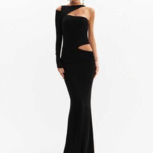 44200989 VESTIDO LONGO UMA MANGA ELARA