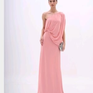 VL433 VESTIDO EM CHIFFON UM OMBRO SO