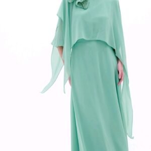 VL387 VESTIDO EM CHIFFON COM CAPA